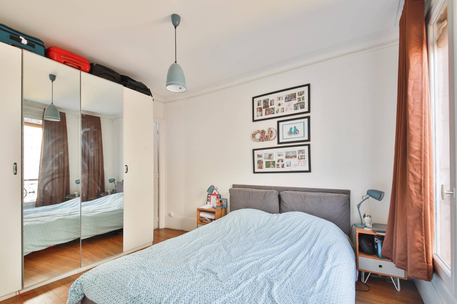 Chambre parentale avec rangements dans un appartement 3 pièces dans le 14ème de Paris 