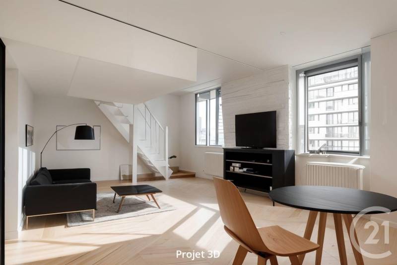Séjour appartement 2 pièces à vendre Paris 15 La Motte Picquet